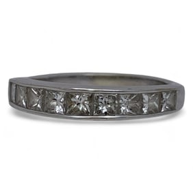 14k White Gold And Diamond Ring / Band
