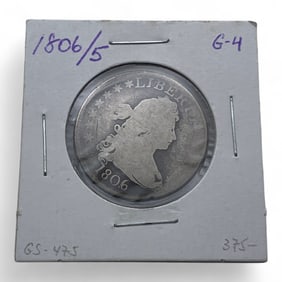 1806/5 Draped Bust Silver Quarter, Gd Rare