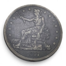 1877 S Silver Trade Dollar, V F+