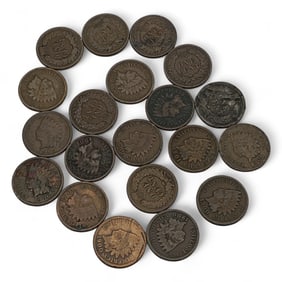 Group Of 20 Indian Head Pennies