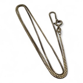 Sterling Silver Box Chain Gold Tone Necklace