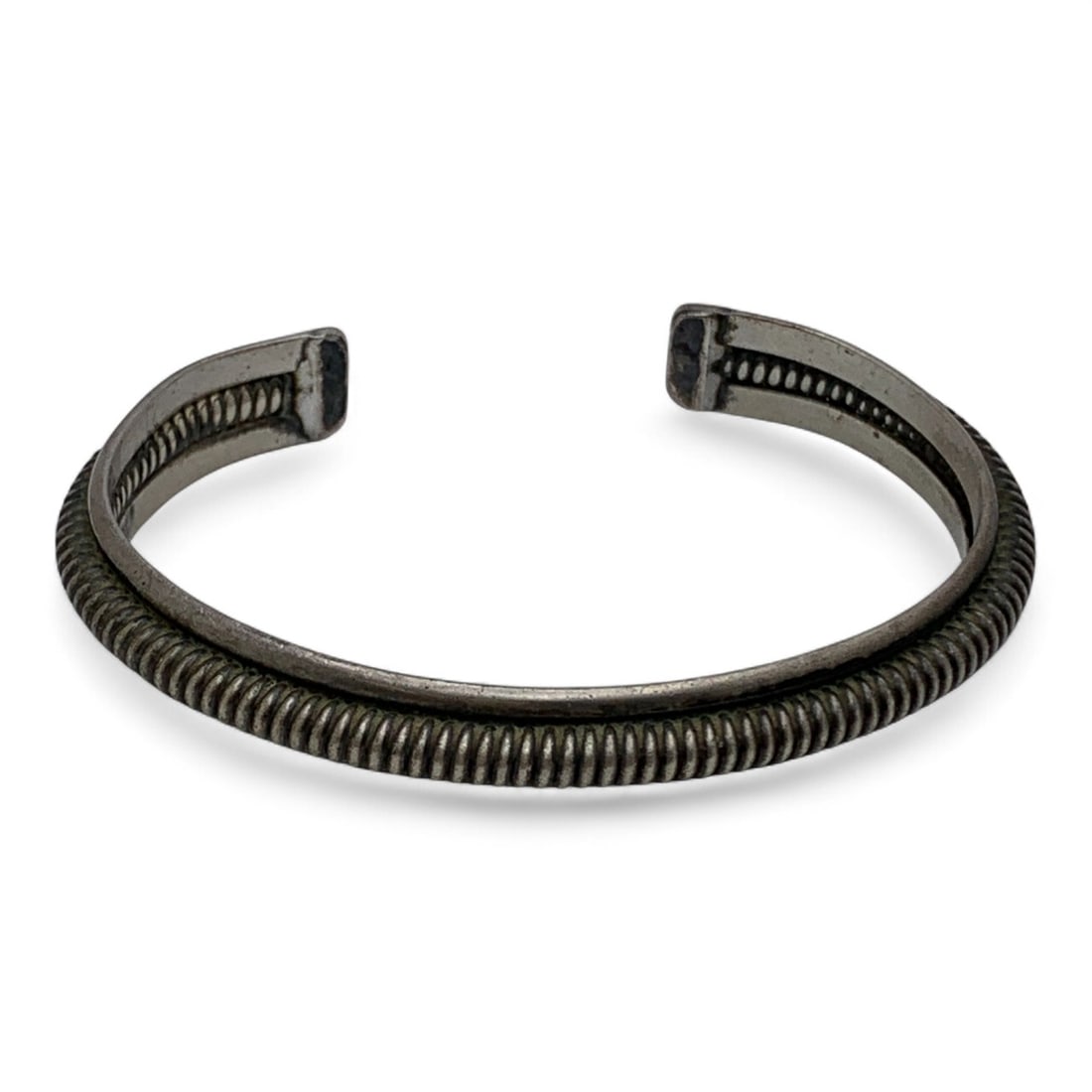 Silver Cuff Bracelet: Tests Silver - 2 1/4" Inside Width - 18.7 Grams