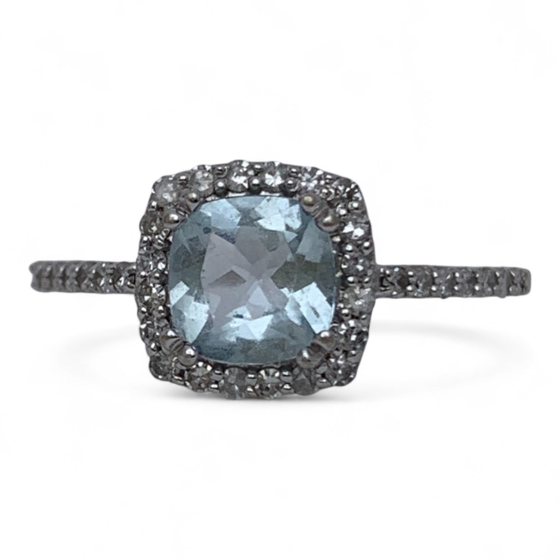 14k Gold Ring With Diamonds And Light Blue Stone (1 of 8)