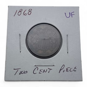 1868 2 Cent Piece, V F