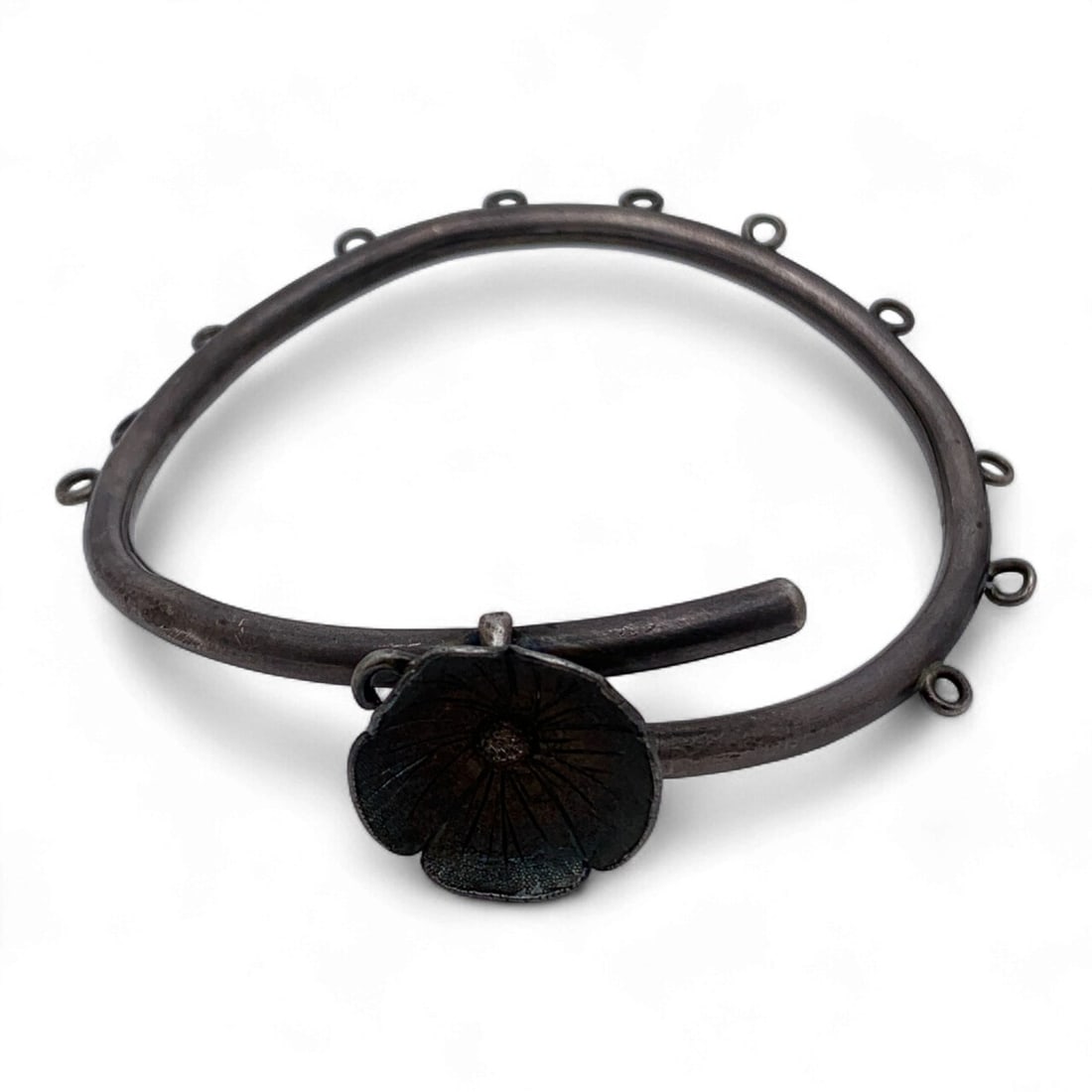 Silver Bangle Bracelet: Tests Silver - 2 1/8" Inside Width - 9.8 Grams
