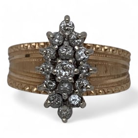 14k Yellow Gold And Diamond Ring