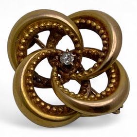 10k Gold And Diamond Pin