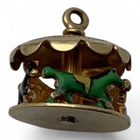 10k Gold Articulated Carousel Charm