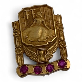 10k Gold And Ruby Pin