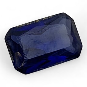 Faceted Dark Blue Sapphire Gemstone