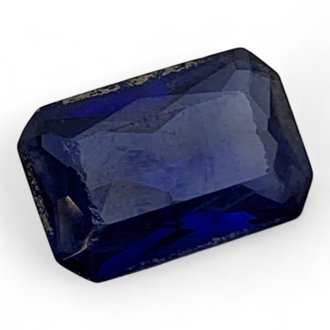 Faceted Dark Blue Sapphire Gemstone (1 of 3)