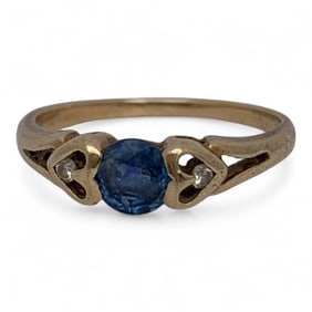 10k Gold, Diamond And Topaz Ring