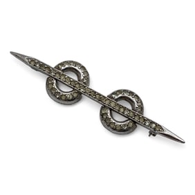 Sterling Silver & Clear Rhinestone Bar Pin