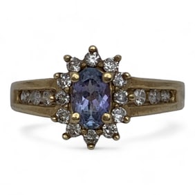 10k Gold, Diamond & Tanzanite Ring