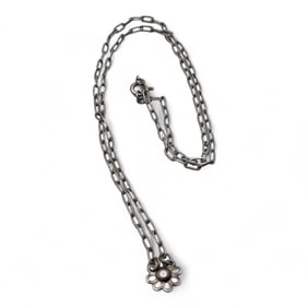 Sterling Silver Flower Pendant Necklace