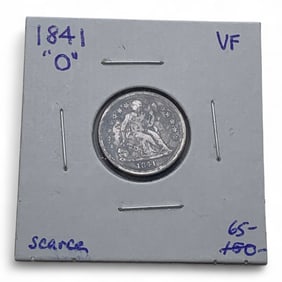 1841 O Seated Liberty Silver Dime, V F