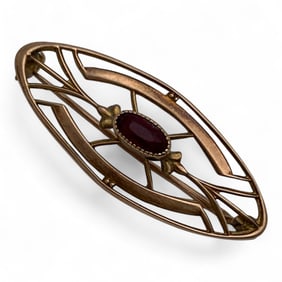 10k Gold Pin With Red Stone