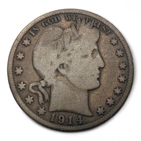 1914 Barber Silver Half Dollar, V G