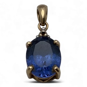 10k Gold And Sapphire Pendant