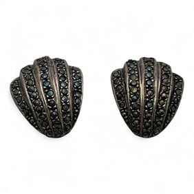 Pair Of Mexico Sterling & Marcasite Earrings