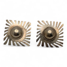 Pair Of Mexico Sterling Silver Earrings