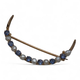 10k Gold, Pearl & Topaz Pin