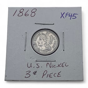 1868 3 Cent Nickel, X F+