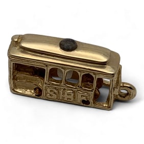 14k Gold Cable Car Charm