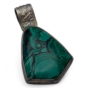Silver & Green Stone Pendant