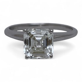 2.01ct Square Emerald Cut Diamond & 14k Gold Ring