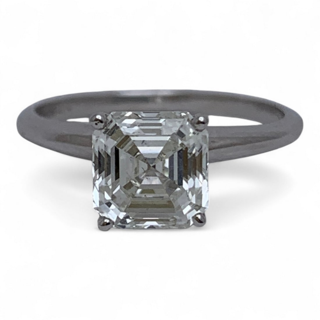 2.01ct Square Emerald Cut Diamond & 14k Gold Ring
