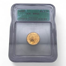 1929 $2 1/2 Indian Head Gold Coin