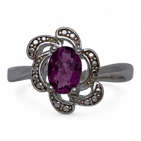 Sterling Silver & Purple Stone Ring