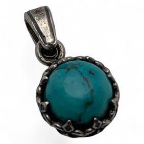 Sterling Silver & Blue Stone Pendant