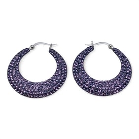 Pair Of Sterling And Rhinestone Encrusted Earrings