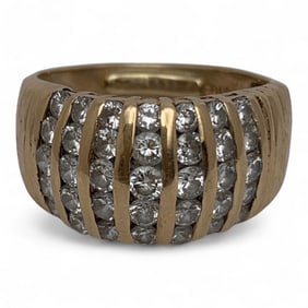 14k Yellow Gold And Diamond Ring