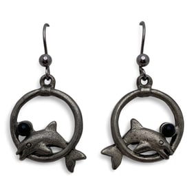 Pair Of Silver Dolphin Earrings