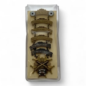 Gold Tone Enameled Rifle Medallion