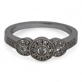 14k White Gold And Diamond Ring