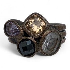 Sterling Silver Ring With Large Stones