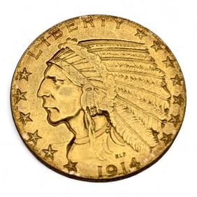 1914 $5 Indian Head Gold Cin