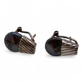 Pair Of Silver & Pearl Earrings