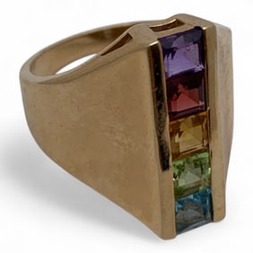 14k Gold And Precious Stone Ring