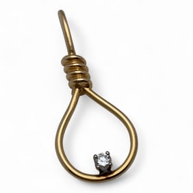 14k Yellow Gold And Diamond Pendant