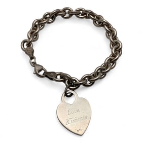 Sterling Silver Bracelet With Heart Charm