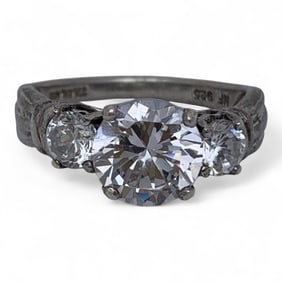 Sterling Silver Ring With Clear Stones