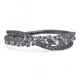 Silver Ring With Clear Stones