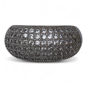 Sterling Silver Ring With Clear Stones