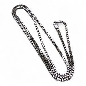 14k White Gold Box Chain Necklace