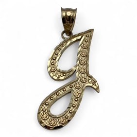 10k Gold Pendant, Initial J